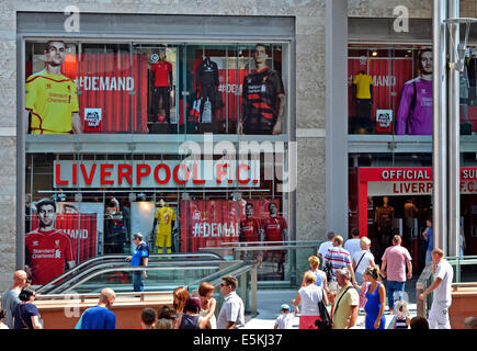 The Liverpool Football Club official kit and souvenir shop Stock Photo