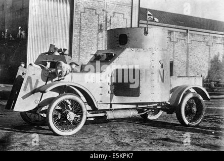Armored car during World War I, circa 1917 Stock Photo