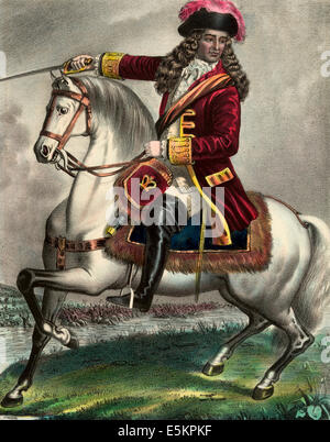 William III., Prince of Orange,  At the battle of the Boyne. 1690 Stock Photo