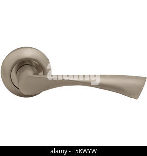 Classic door handle side view isolated on white Stock Photo