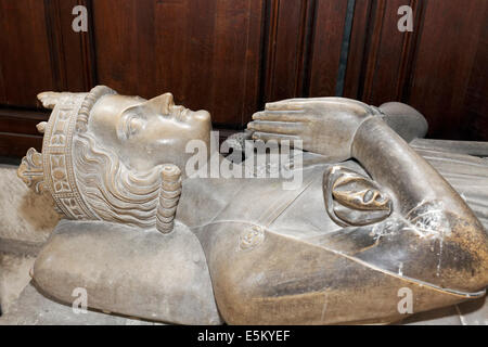 Grave of the Norman Duke Rollo, mittelaterliche recumbent figure, gothic cathedral of Rouen, Notre Dame Cathedral, Rouen Stock Photo