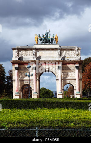 Arc de Triomphe du Carrousel at Place du Carrousel, Paris, France Stock Photo