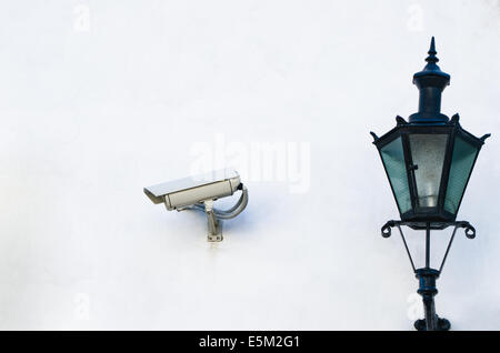 The chamber of video observation on a wall of a building near a window Stock Photo
