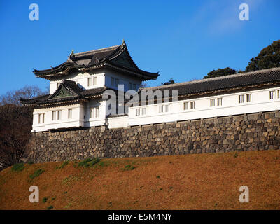 View of Fujimi-Yagura from inside the compounds of the Tokyo Imperial Palace, Tokyo, Japan Stock Photo