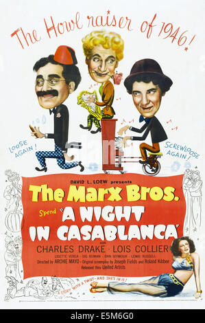 A NIGHT IN CASABLANCA, The Marx Brothers (Groucho, Harpo, Chico), 1946 Stock Photo