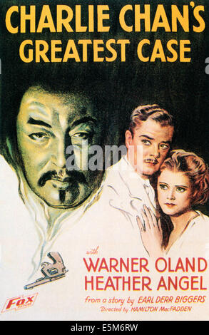 CHARLIE CHAN'S GREATEST CASE , Warner Oland, Walter Byron, Heather Angel, 1933, TM and copyright ©20th Century Fox Film Corp. Stock Photo