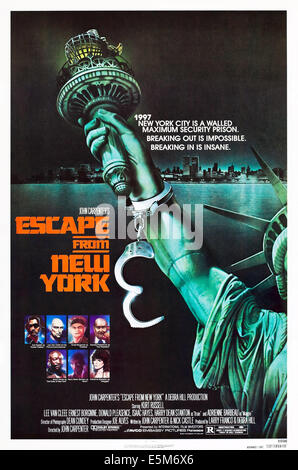 ESCAPE FROM NEW YORK, Kurt Russell, Lee Van Cleef, Ernest Borgnine, Donald Pleasence, Isaac Hayes, Adrienne Barbeau, 1981 Stock Photo