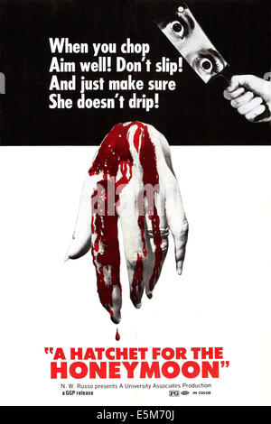 HATCHET FOR THE HONEYMOON, (aka IL ROSSO SEGNO DELLA FOLLIA), US poster art, 1970 Stock Photo