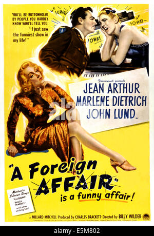 A FOREIGN AFFAIR, Jean Arthur, John Lund, Marlene Dietrich, 1948 Stock ...