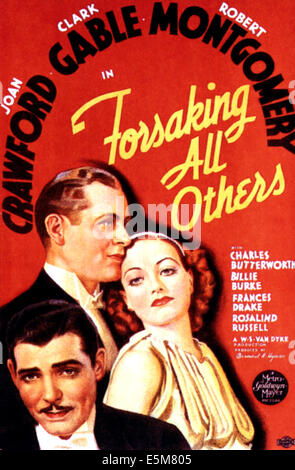 FORSAKING ALL OTHERS, Joan Crawford, Clark Gable, Franchot Tone, 1934 Stock Photo