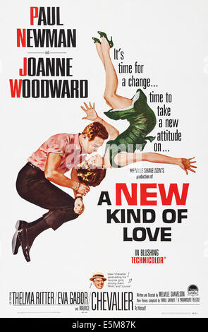 A NEW KIND OF LOVE, US poster, from left: Paul Newman, Joanne Woodward, 1963 Stock Photo