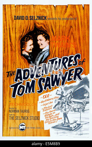 THE ADVENTURES OF TOM SAWYER, US poster, from left: Ann Gillis, Tommy Kelly, 1938 Stock Photo