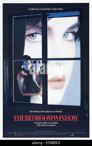 THE BEDROOM WINDOW, US poster art, from left: Steve Guttenberg, Isabelle Huppert, Elizabeth McGovern, (back), 1987. ©De Stock Photo