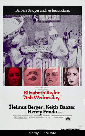 ASH WEDNESDAY, Elizabeth Taylor on poster art, 1973. Stock Photo