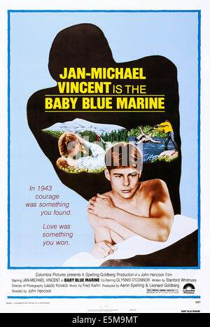 BABY BLUE MARINE, US poster, kissing from top: Jan-Michael Vincent, Glynnis O'Connor, Jan-Michael Vincent (front), 1976 Stock Photo