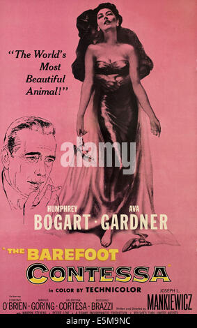 THE BAREFOOT CONTESSA, from left, Humphrey Bogart, Ava Gardner, 1954 Stock Photo