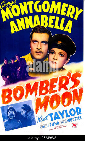 BOMBER'S MOON, US poster, George Montgomery, Annabella, 1943. TM and copyright © 20th Century Fox Film Corp. All rights Stock Photo