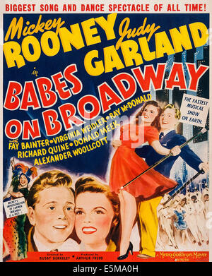 BABES ON BROADWAY poster for 1941 MGM film musical with Mickey Rooney ...