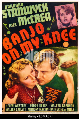 BANJO ON MY KNEE, US poster art, top: Katherine DeMille; bottom from left: Barbara Stanwyck, Joel McCrea, 1936 Stock Photo