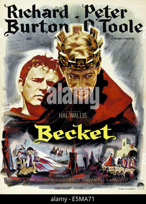 BECKET, from left, Richard Burton, Peter O'Toole, 1964 Stock Photo