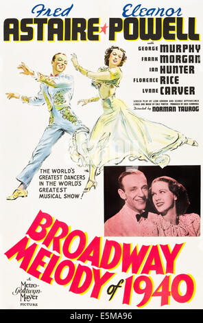 BROADWAY MELODY OF 1940, l-r: Fred Astaire, Eleanor Powell on poster art, 1940. Stock Photo