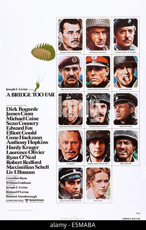 A BRIDGE TOO FAR, top l-r: Dirk Bogarde, James Caan, Michael Caine, 2nd row l-r: Sean Connery, Edward Fox, Elliott Gould, 3rd Stock Photo