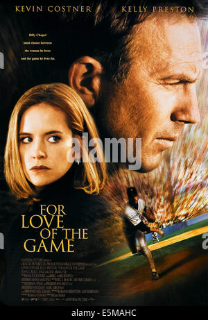 FOR LOVE OF THE GAME, US poster art, from left: Kelly Preston, Kevin Costner, 1999, © Universal/courtesy Everett Collection Stock Photo