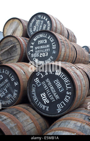 Springbank distillery campbeltown barrels Stock Photo