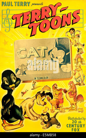 CAT MEETS MOUSE, poster art, 1942, TM and Copyright ©20th Century