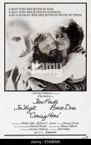 COMING HOME, US poster art, from left: Bruce Dern, Jon Voight, Jane Fonda, 1978. ©United Artists/courtesy Everett Collection Stock Photo