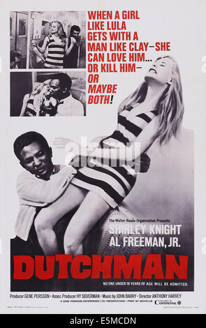 DUTCHMAN, top l-r: Shirley Knight, Al Freeman Jr., bottom l-r: Al Freeman, Jr. Shirley Knight on poster art, 1967 Stock Photo