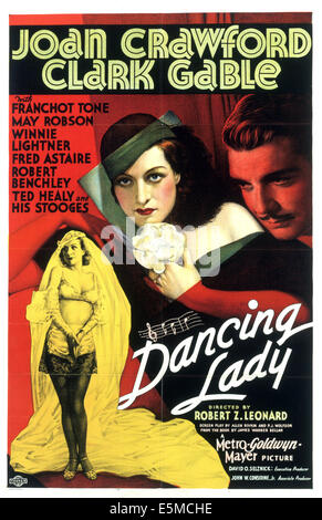 DANCING LADY, Joan Crawford, Clark Gable, 1933 Stock Photo