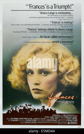 FRANCES, US poster, Jessica Lange, 1982, © Universal/courtesy Everett Collection Stock Photo