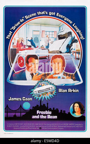 FREEBIE AND THE BEAN, US poster art, from left Alan Arkin, James Caan; bottom right: Valerie Harper, 1974 Stock Photo