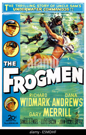 THE FROGMEN, Richard Widmark, Dana Andrews, Gary Merrill, 1951. TM and copyright ©20th Century-Fox Film Corp. All Rights Stock Photo