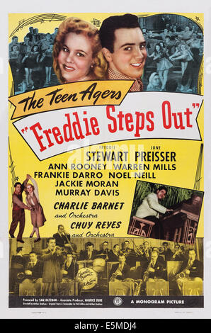 FREDDIE STEPS OUT, from left, June Preisser, Freddie Stewart, 1946