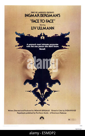 FACE TO FACE, US poster art, Liv Ullmann, 1976 Stock Photo