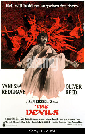 THE DEVILS, Oliver Reed (back), Vanessa Redgrave (front), 1971. Stock Photo