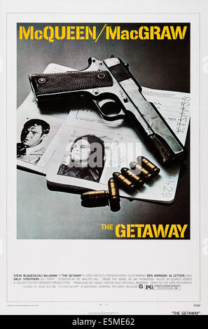 THE GETAWAY, US poster, from left: Steve McQueen, Ali MacGraw, 1972 Stock Photo