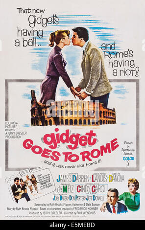 GIDGET GOES TO ROME, US poster art, top from left: Cindy Carol, James Darren; bottom right: Don Porter, Jeff Donnell, 1963. Stock Photo