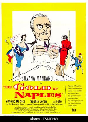 THE GOLD OF NAPLES, (aka L'ORO DI NAPOLI), US poster, from left: Sophia Loren, Vittorio De Sica, 1954 Stock Photo