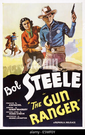 THE GUN RANGER From Left Eleanor Stewart Bob Steele Poster Art the-gun-ranger-from-left-eleanor-stewart-bob-steele-poster-art