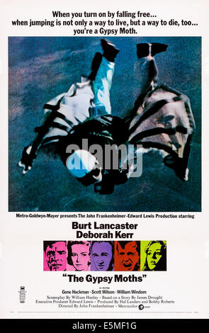 THE GYPSY MOTHS, US poster art, from left: Burt Lancaster, Deborah Kerr, Gene Hackman, William Windom, Bonnie Bedelia, 1969 Stock Photo