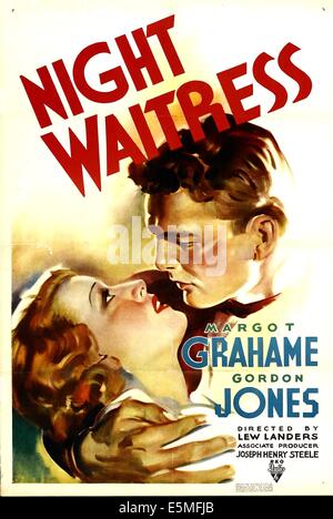 NIGHT WAITRESS, from left: Margot Grahame, Gordon Jones, 1936 Stock Photo