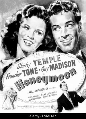 HONEYMOON, top left to right: Shirley Temple, Guy Madison, bottom right: Franchot Tone, 1947 Stock Photo