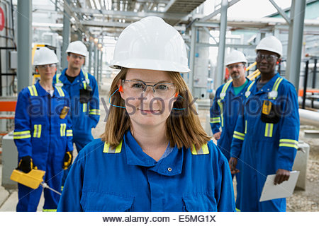 Portrait of workers at gas plant