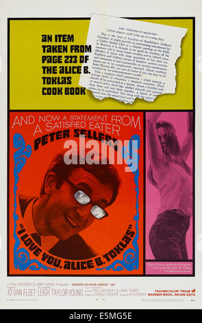 I LOVE YOU, ALICE B. TOKLAS!, US poster, from left: Peter Sellers, Leigh Taylor-Young, 1968 Stock Photo