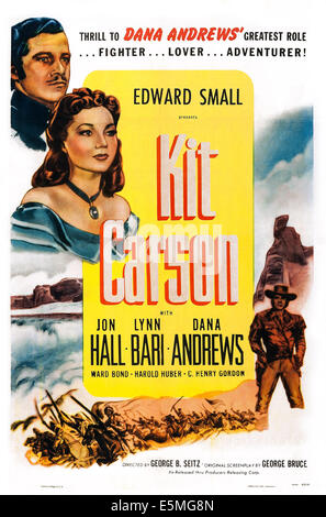 KIT CARSON, US poster art, top left: Dana Andrews, Lynn Bari; bottom right: Jon Hall, 1940 Stock Photo