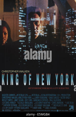 KING OF NEW  YORK, US poster art, from back left: Theresa Randle, Christopher Walken, 1990. ©New Line Cinema/courtesy Everett Stock Photo