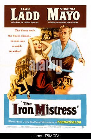 THE IRON MISTRESS, Alan Ladd, Virginia Mayo, 1952. Stock Photo